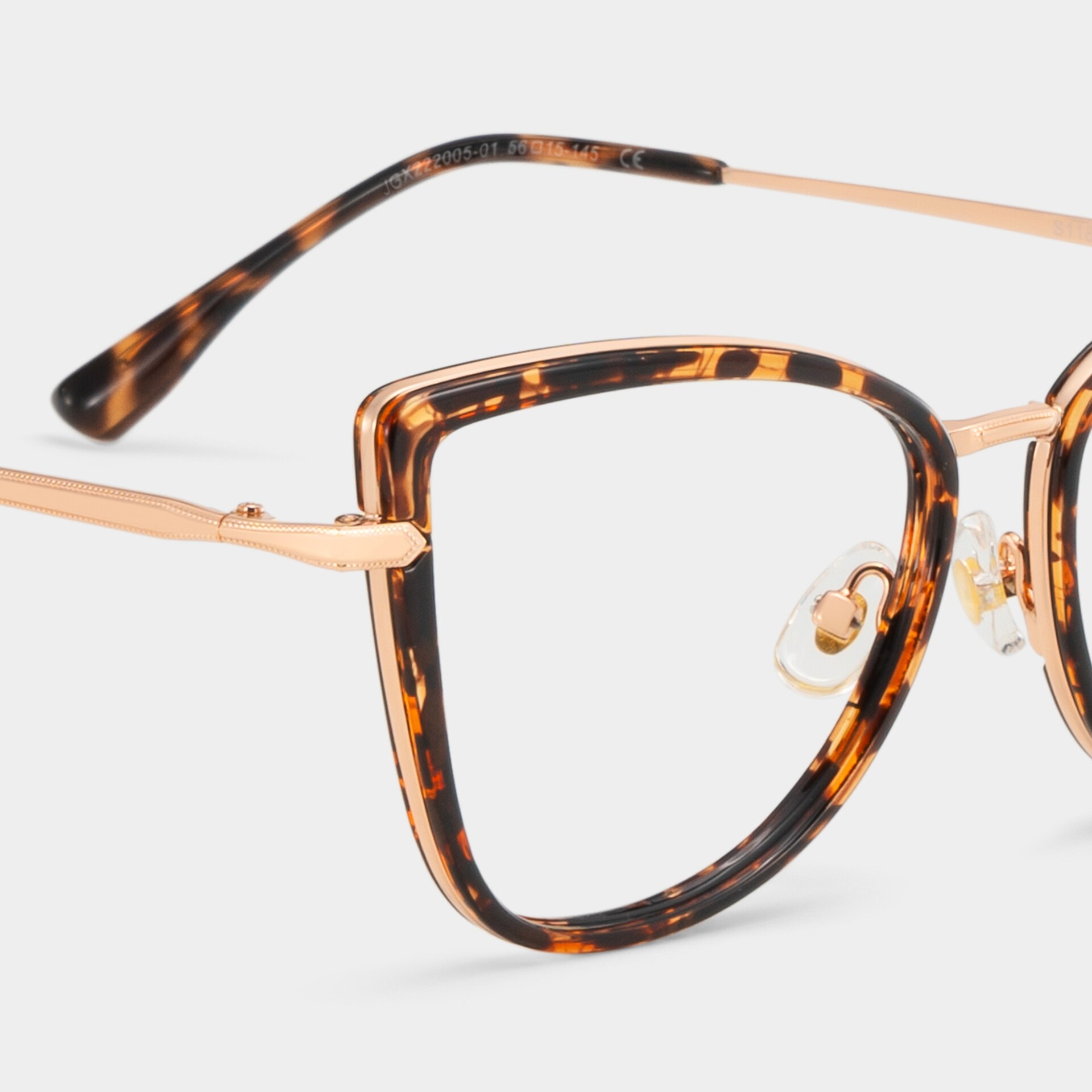 Cat eye Tortoise Eyeglasses- Sloane Mixed Frame Glasses5