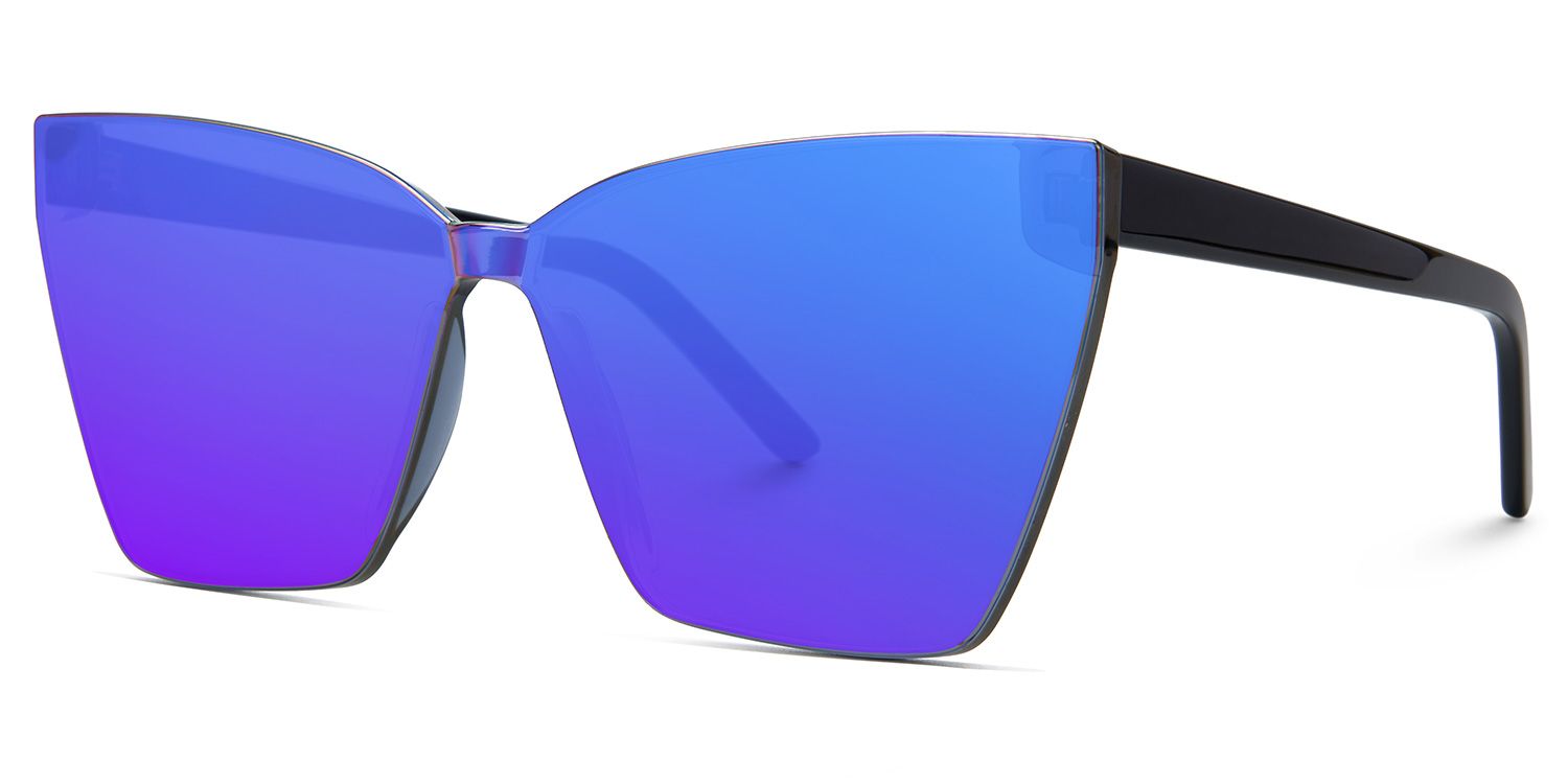 Liliane Acetate Blue Square Frame Sunglasses | ZEELOOL1