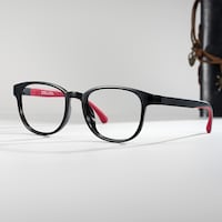 Dale  Round Black Red Glasses0