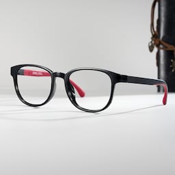 Dale  Round Black Red Glasses0