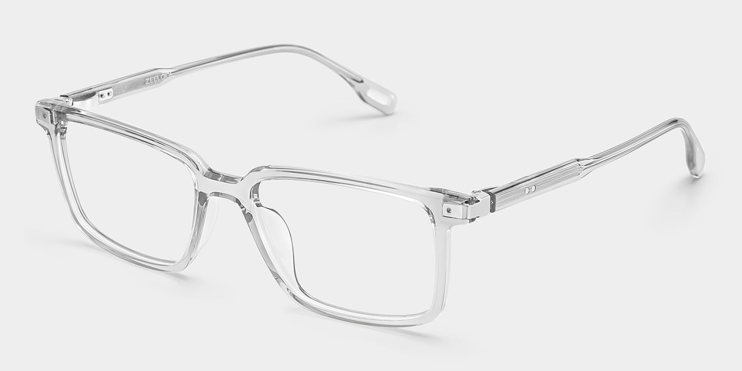 Cyrus Grey Rectangle Glasses for Men | ZEELOOL