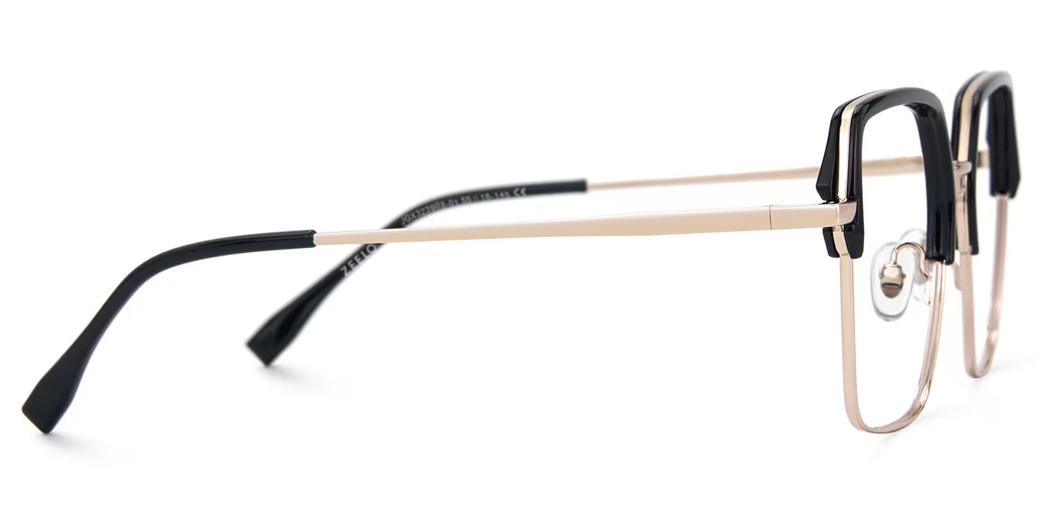 Square Moses Black Glasses Deals -Zeelool Glasses2