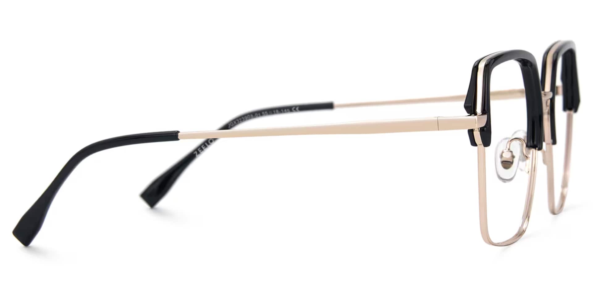 Square Moses Black Glasses Deals -Zeelool Glasses2
