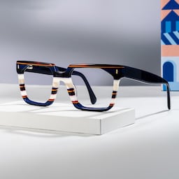 Laguer Rectangle Blue Glasses0