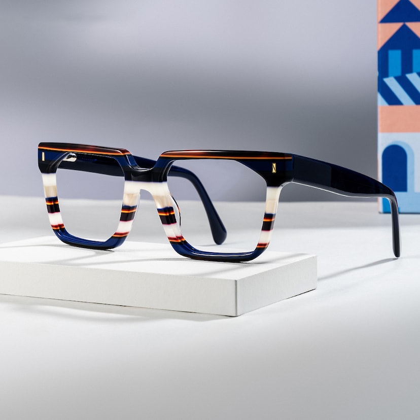 Laguer Rectangle Blue Glasses