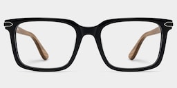 Noah Rectangle Black Glasses1