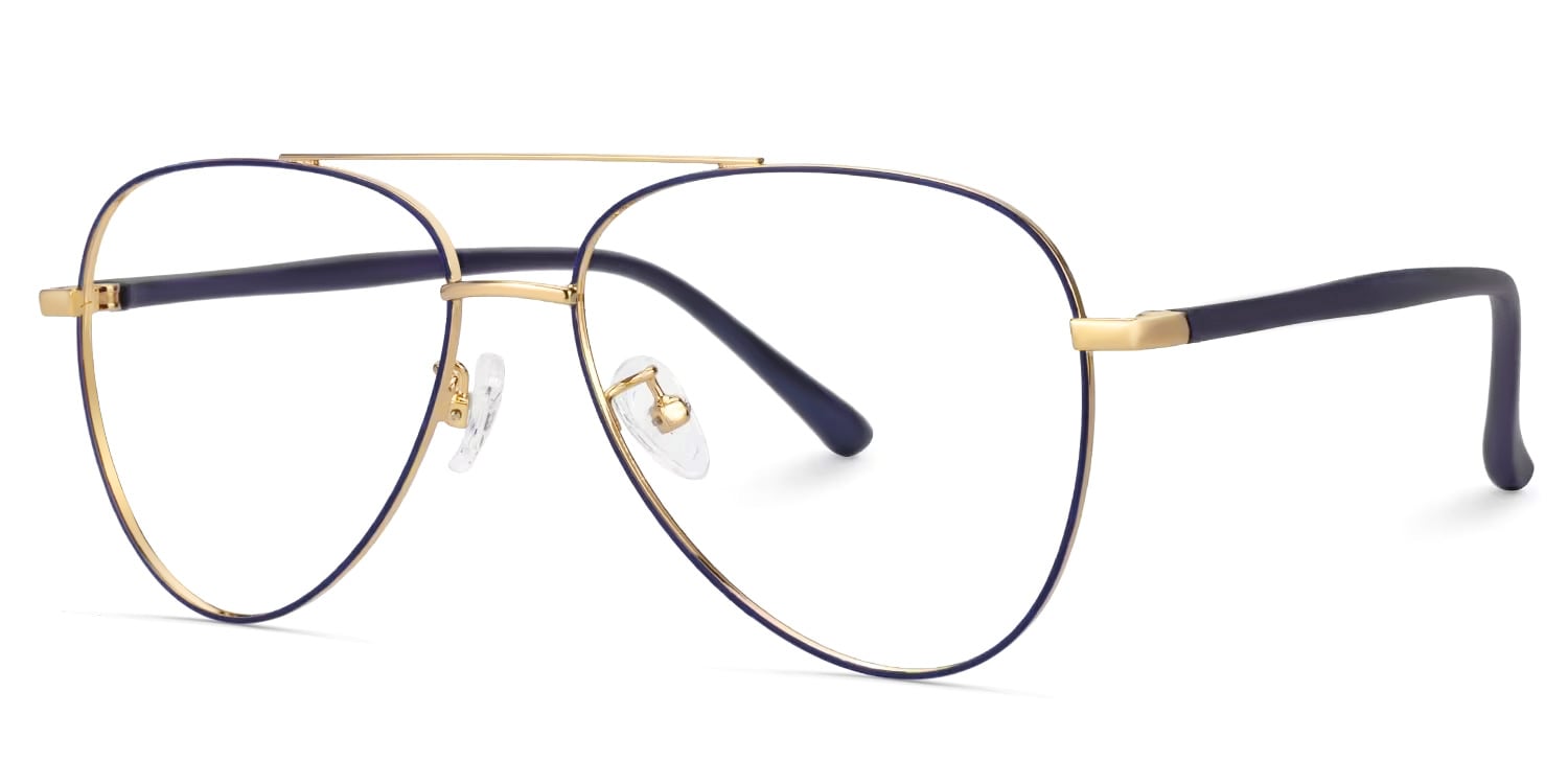 Paige Aviator Blue-Gold Glasses4