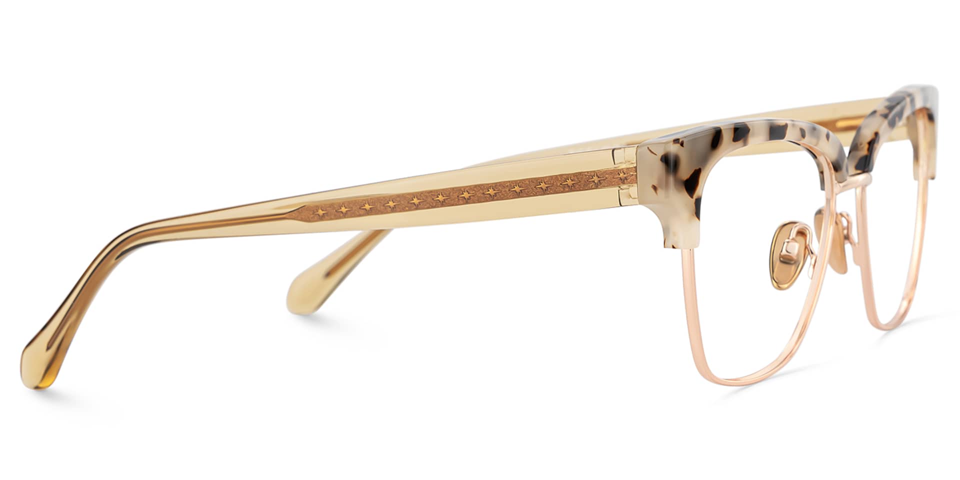 Browline Tortoise Eyeglasses- Ellis Mixed Frame Glasses8