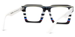 Kenish Square Black White Glasses5