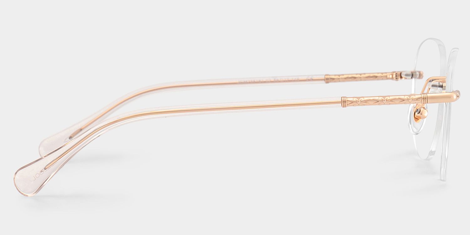 Jennifer Pink Gold Frame Glasses with Round Frame Online | ZEELOOL