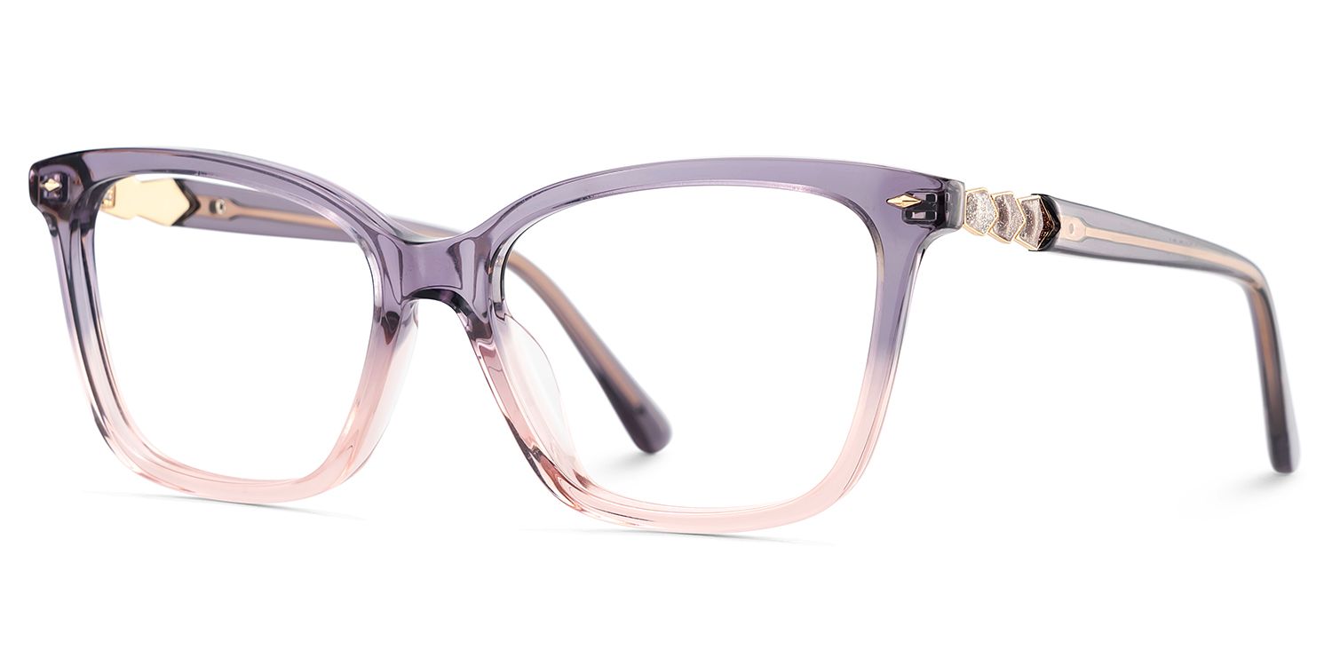 Theo Acetate Two-tone Frame Glasses with Square Shape | Zeelool3