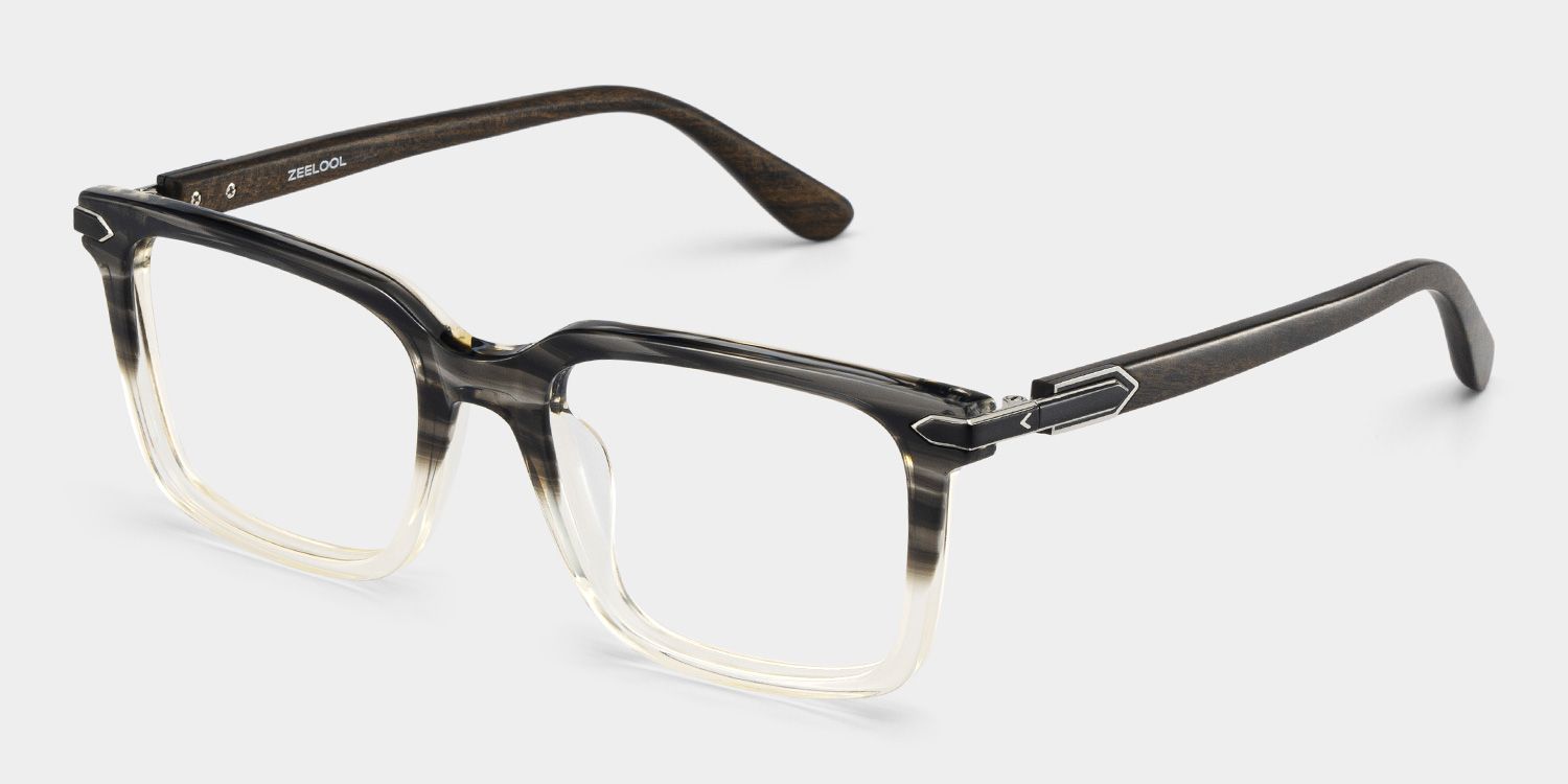 Noah black and clear ombre glasses with Rectangle Frame Online | ZEELOOL4