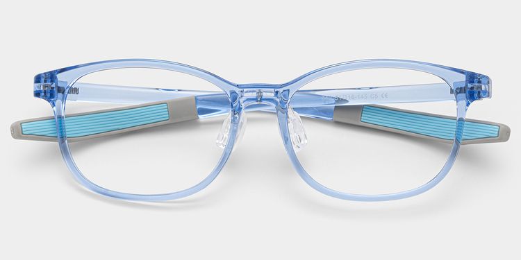 Cody Rectangle Clear Blue Glasses