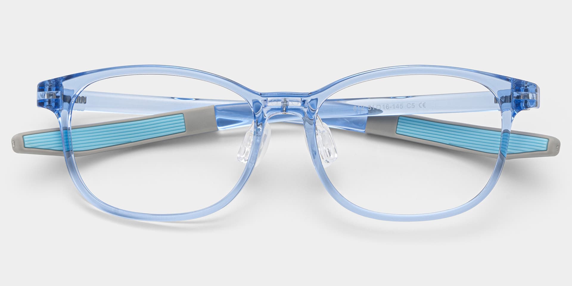 Cody Rectangle Clear Blue Glasses1