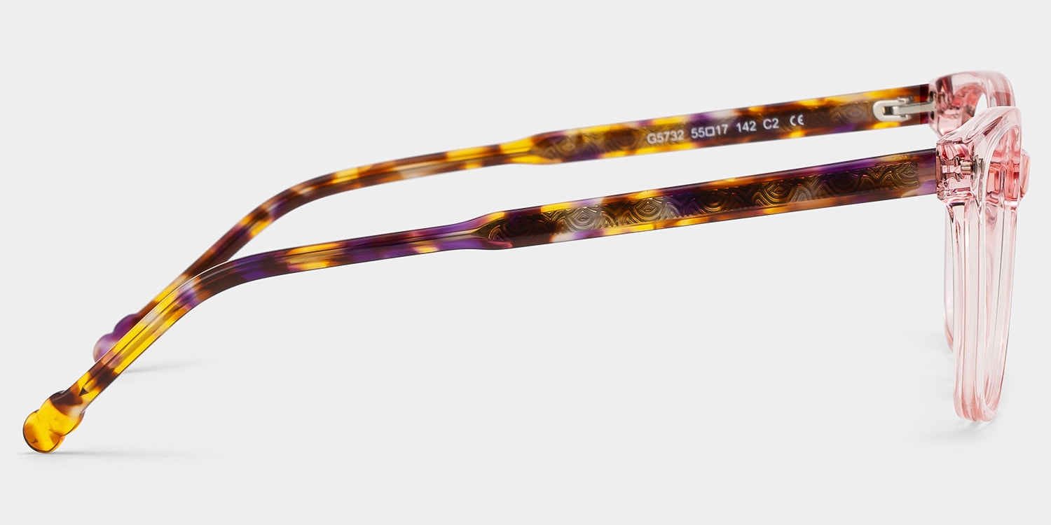 Marigold pink and tortoise shell glasses Rectangle Frame Online