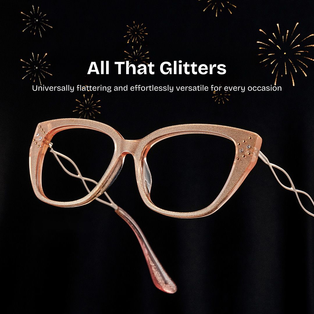 Alma Butterfly Beige Orange Transparent Glasses in Metal Temples0