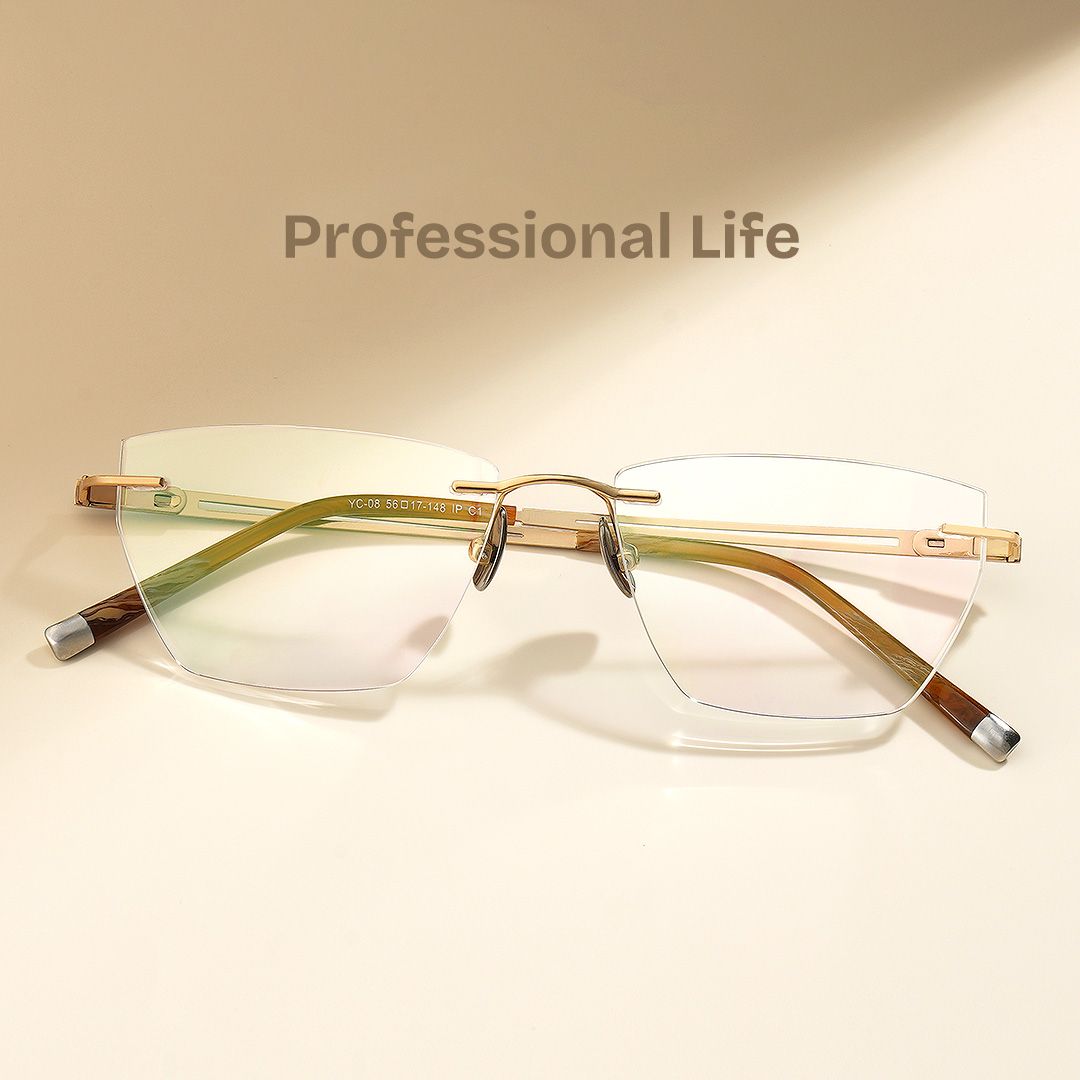 Ella Cat eye Gold Frame Eyeglasses for Woman| ZEELOOL3