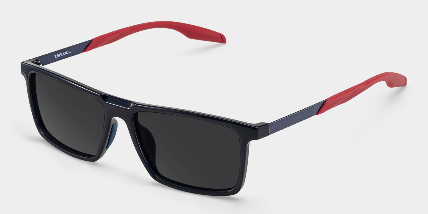Active Rectangle Black Sunglasses for Women & Men | ZEELOOL2