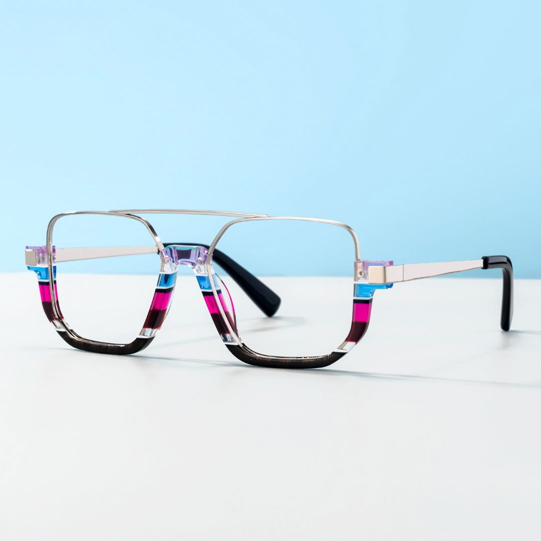 Multicolor Strip Aviator Spectacles Frames - Oromiya on Sale | Zeelool0