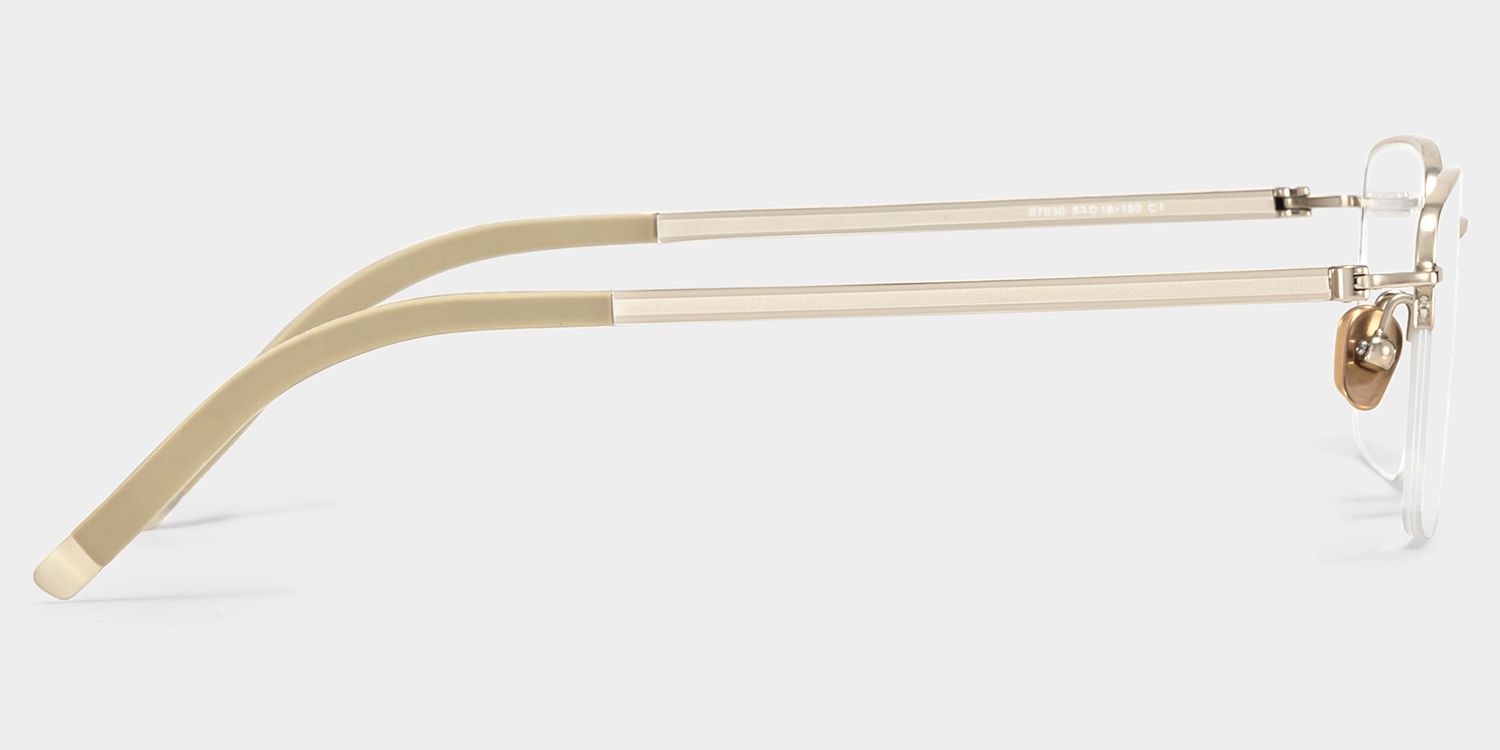 Carson Light Gold Semi Rimless Glasses in Titanium Frame | ZEELOOL4