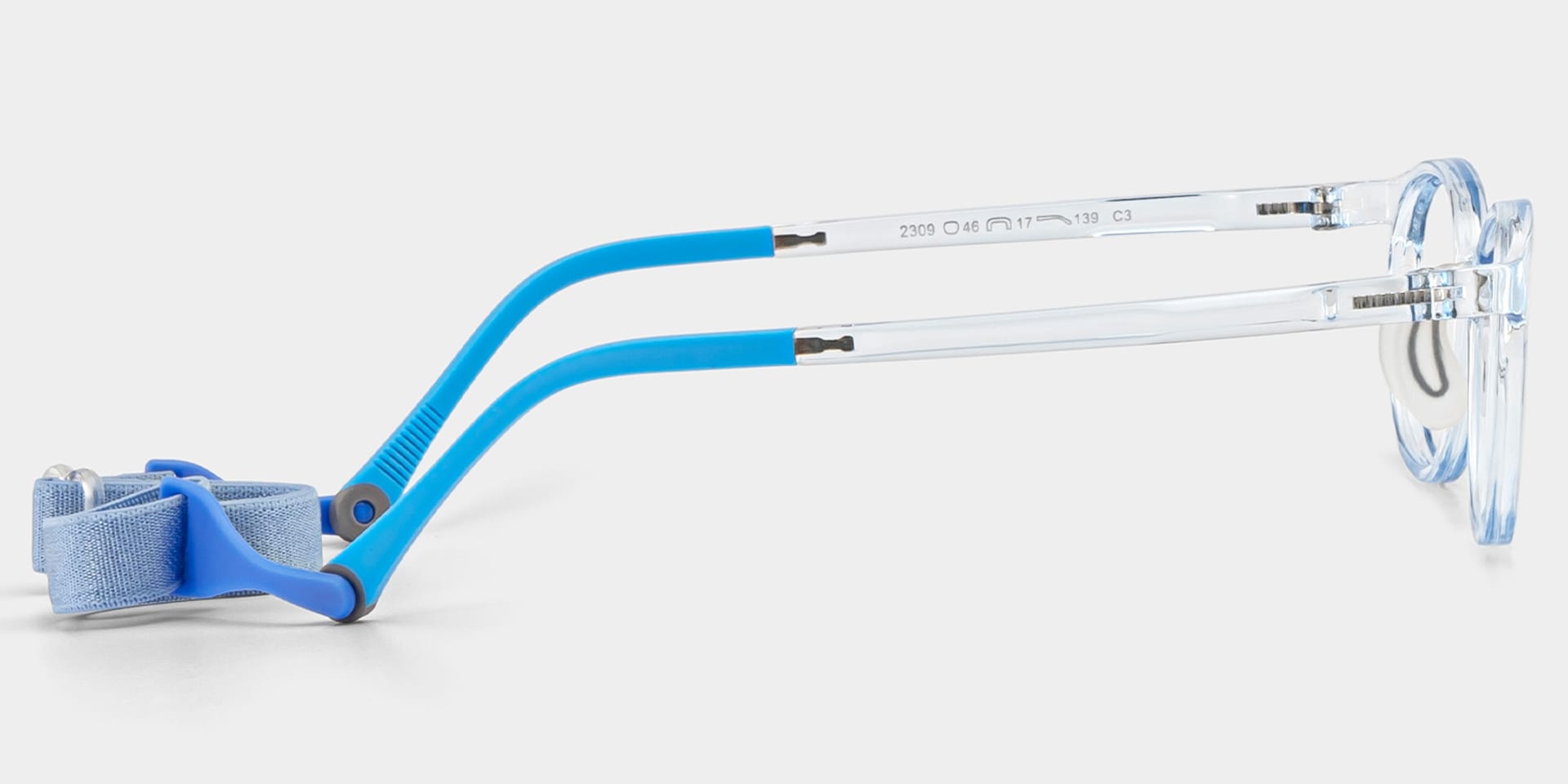 Olive Rectangle Crystal Blue Frame Eyeglasses for Pre-tweens3