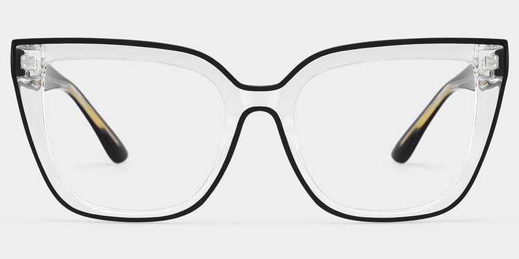 Mirta Square Black-Clear Glasses