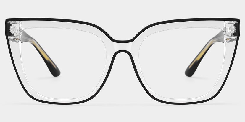 Mirta Square Black-Clear Glasses