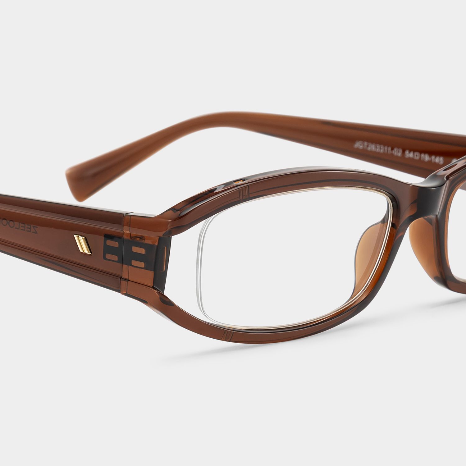 Willow Y2K Brown Rectangle Glasses for Ladies | ZEELOOL5