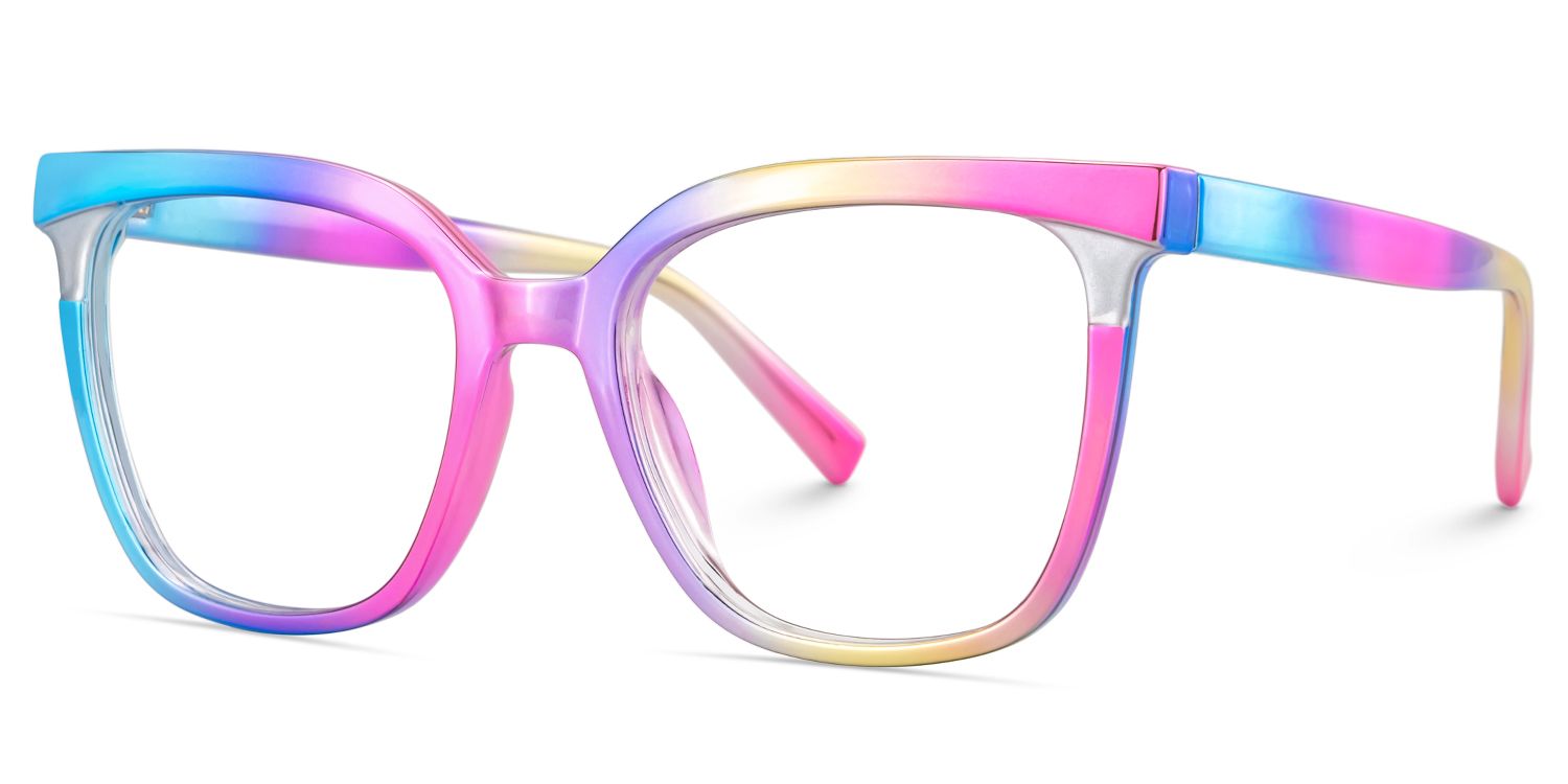 Leo Iridescent Square Prescription Glasses | Zeelool2