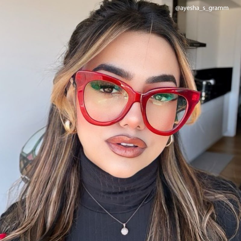 Yaser Cateye Red Glasses11