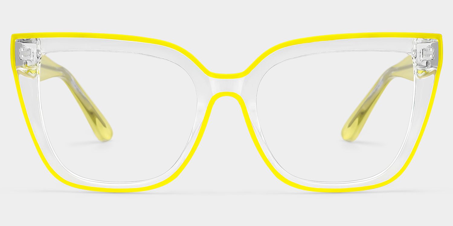 Amiseyes yellow and white spectacles. Yellow ESL Glasses #99105922 | Zenni Optical main image 3