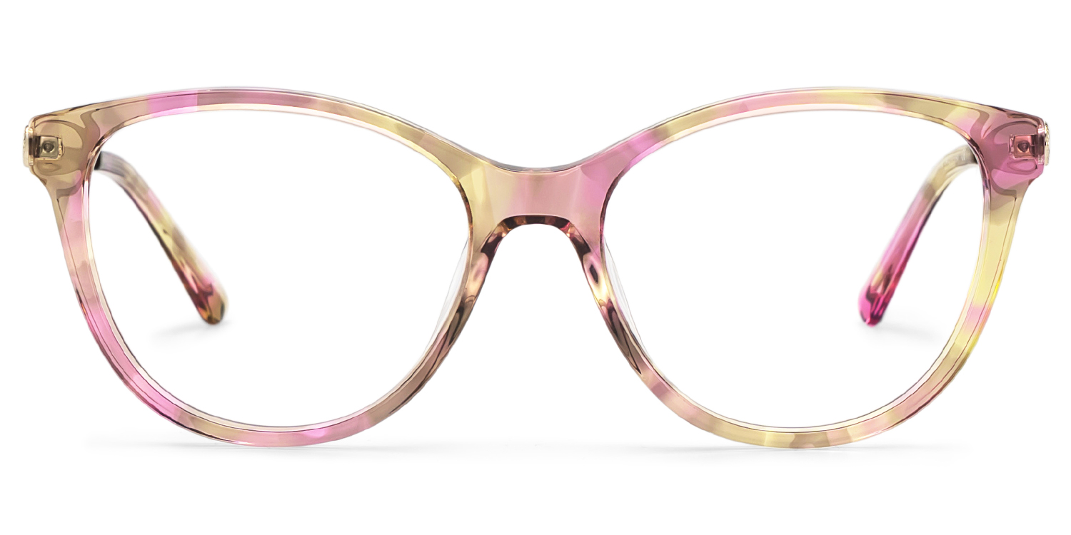 Eli Tortoise Round Mixed Flower Prescription Glasses | ZEELOOL