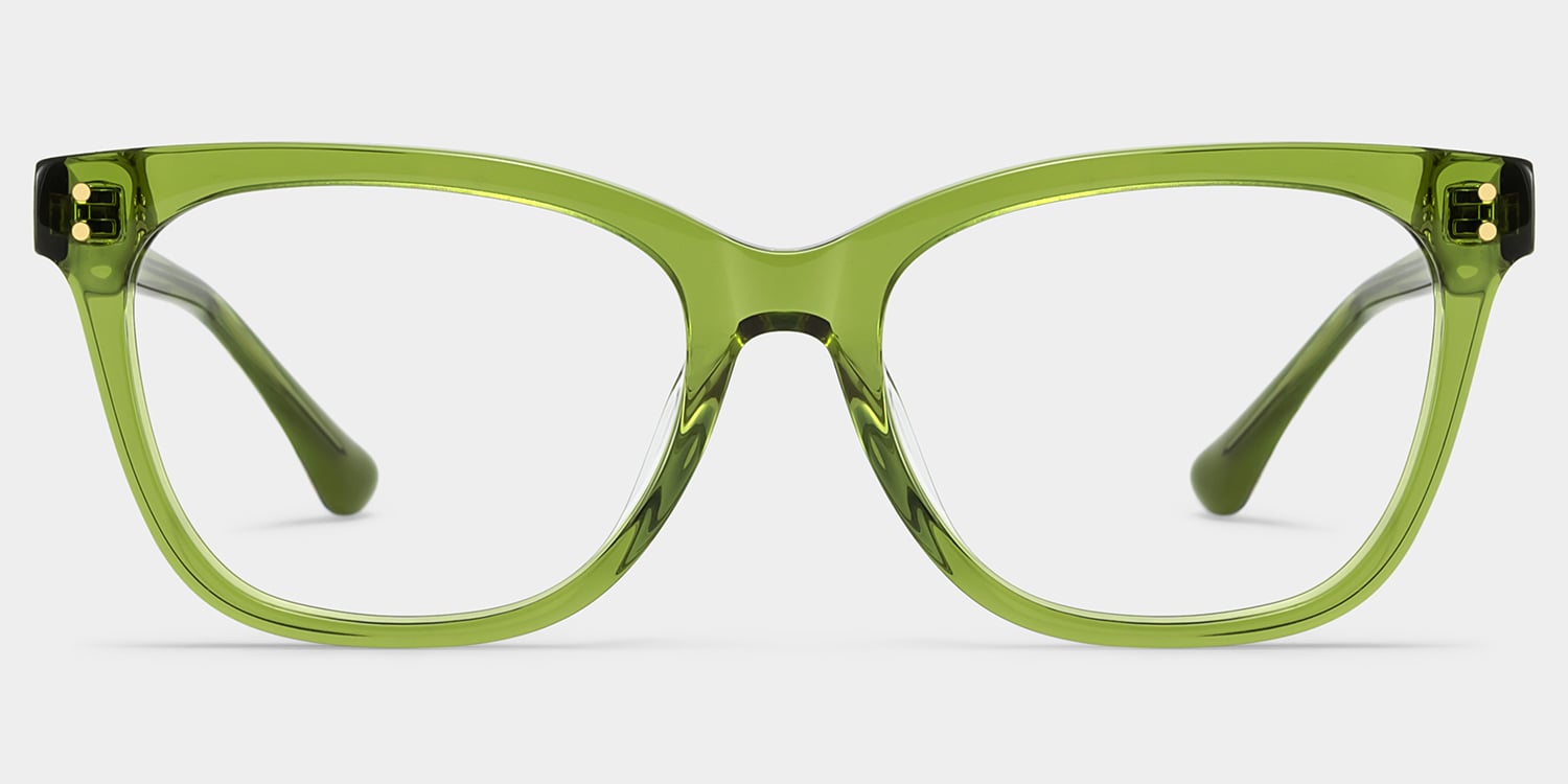 ★YESEYESEE★ YES Alien LS Bright Green Vivienne Green Frame Glasses with Rectangle Frame Online