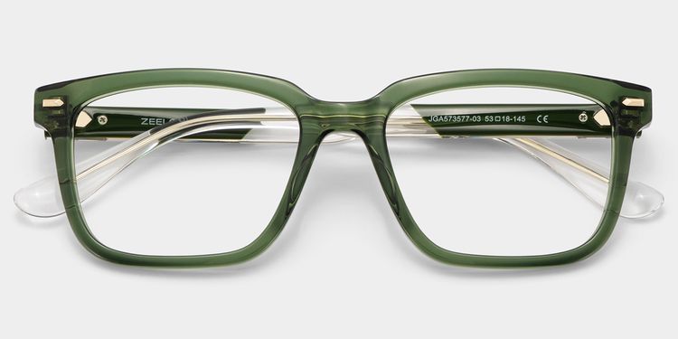 George Rectangle Green Glasses