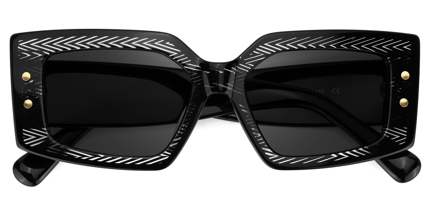 Full Rim Rectangle Eyeglasses In Black Color1