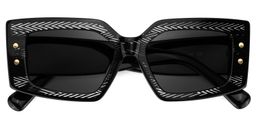 Jonas Rectangle Black Sunglasses1
