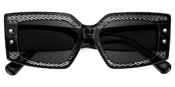 Jonas Rectangle Black Sunglasses1