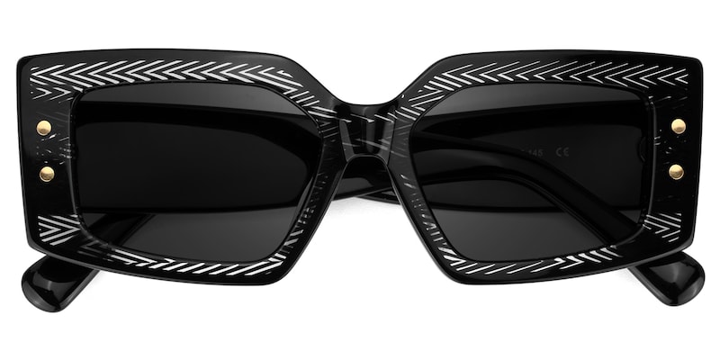Jonas Rectangle Black Sunglasses