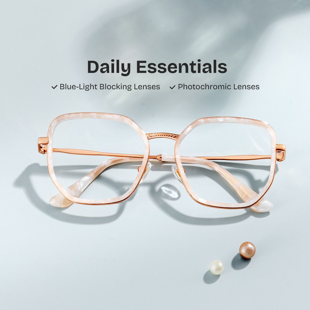 Levi Eyeglasses in Geometric Pearl White Frame | Zeelool0