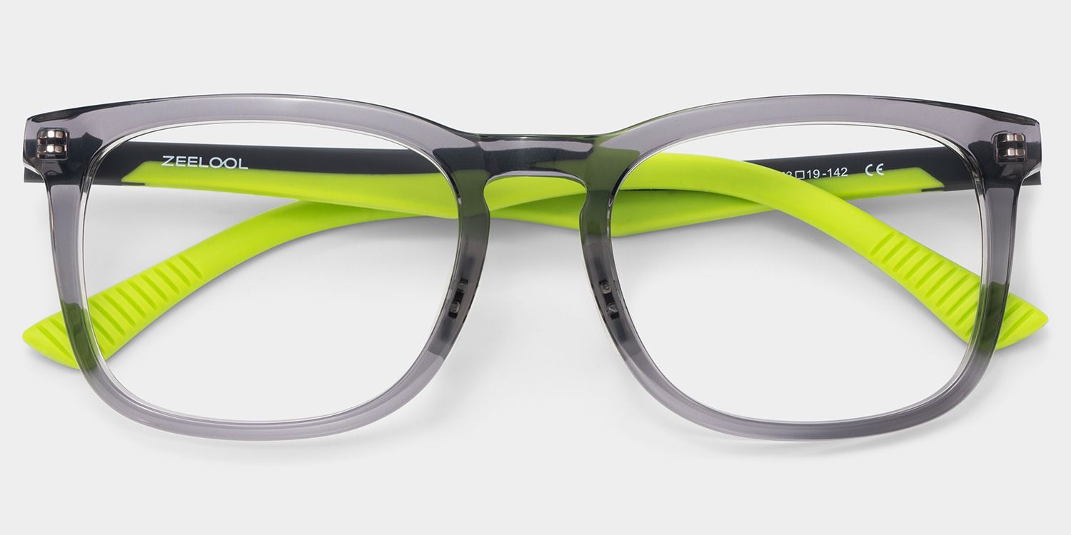 Glide Gray Green Frame Glasses with Square Frame Online | ZEELOOL2
