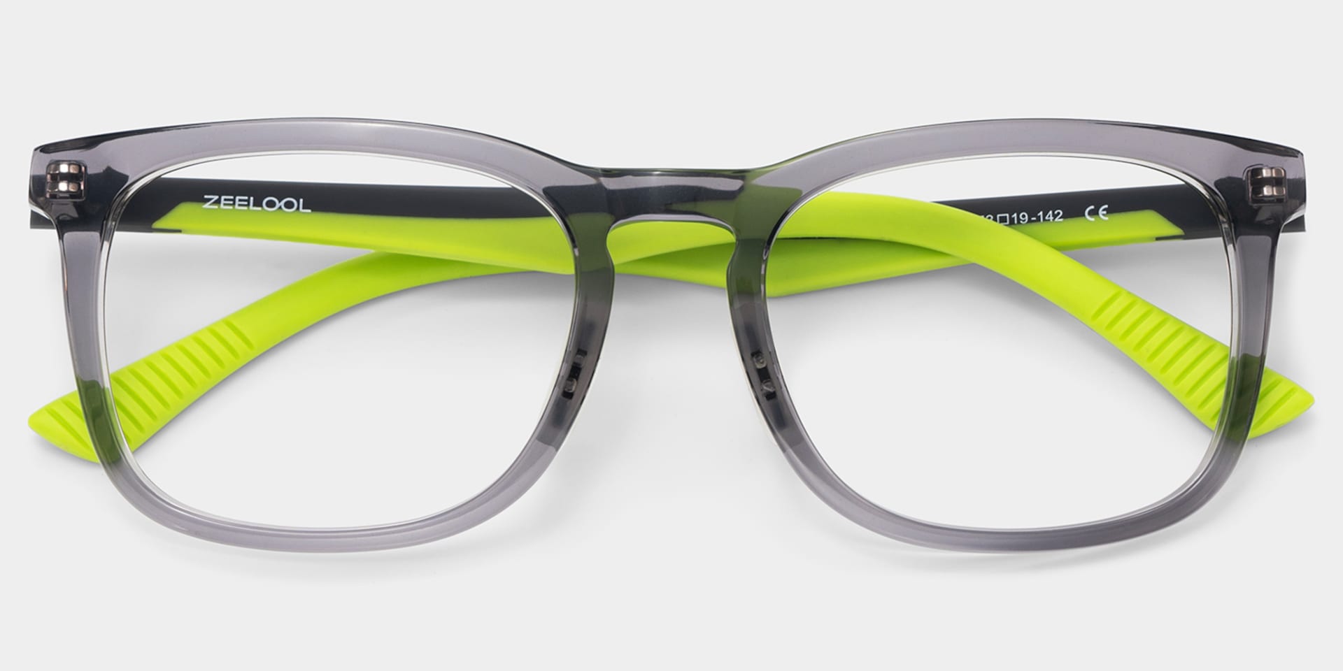 Glide Gray Green Frame Glasses with Square Frame Online | ZEELOOL2