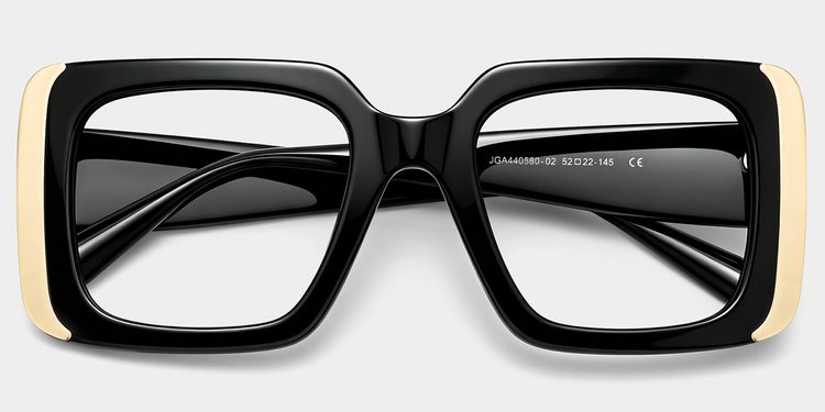 Jesse Black Rectangle Glasses