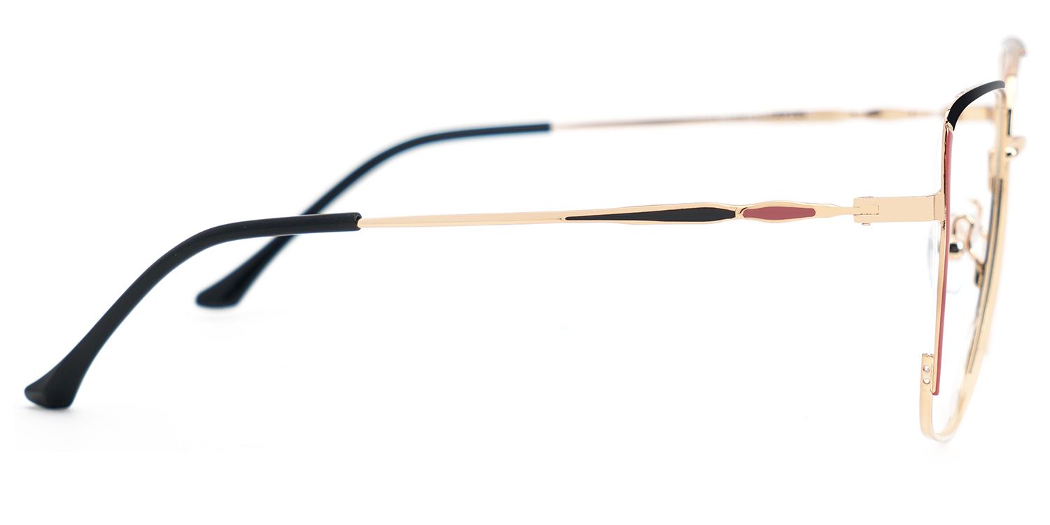 Baez Metal Red and Black Glasses Frames with Square Shape | Zeelool2