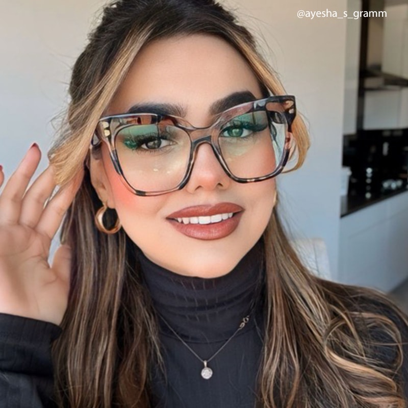 Minguela Square Cheetah Print Tortoise Glasses | Zeelool10