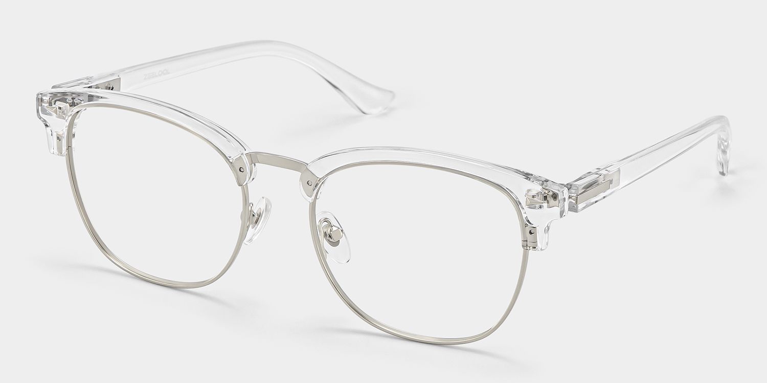 Lasha Clear Browline Mixed Frame Glasses for Women | ZEELOOL3
