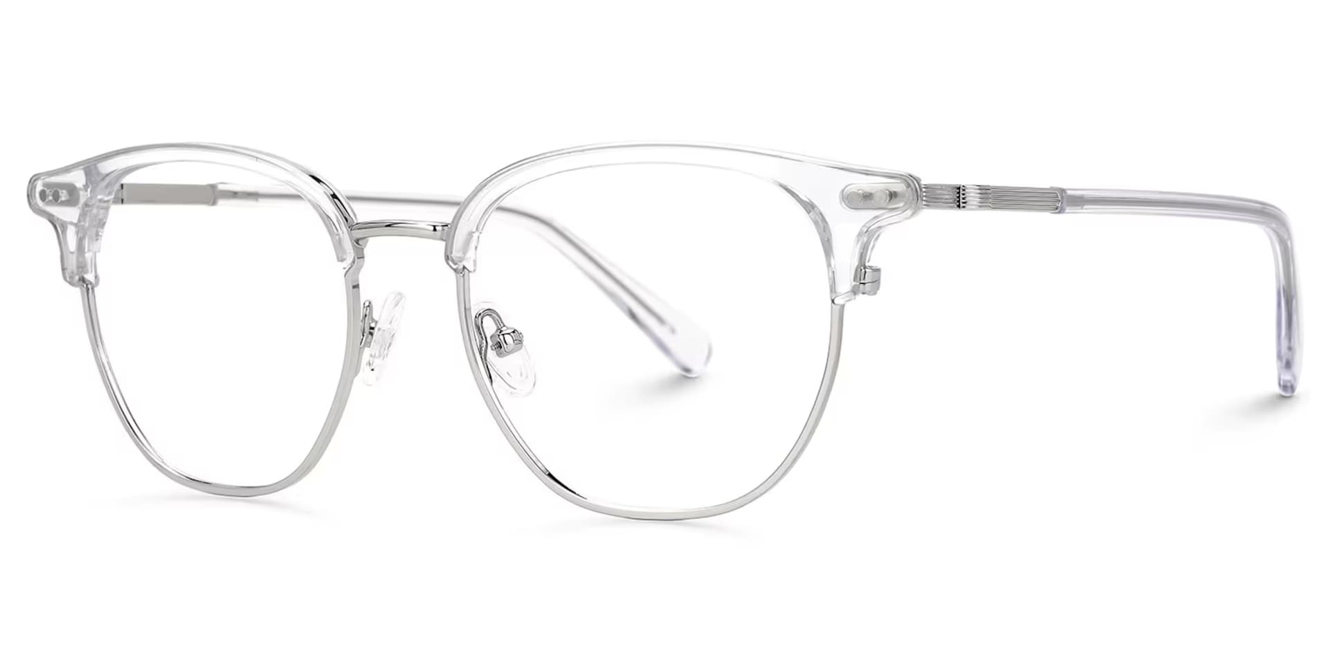 Crystal Mixed-Materials Geometric Eyeglasses- Geno1