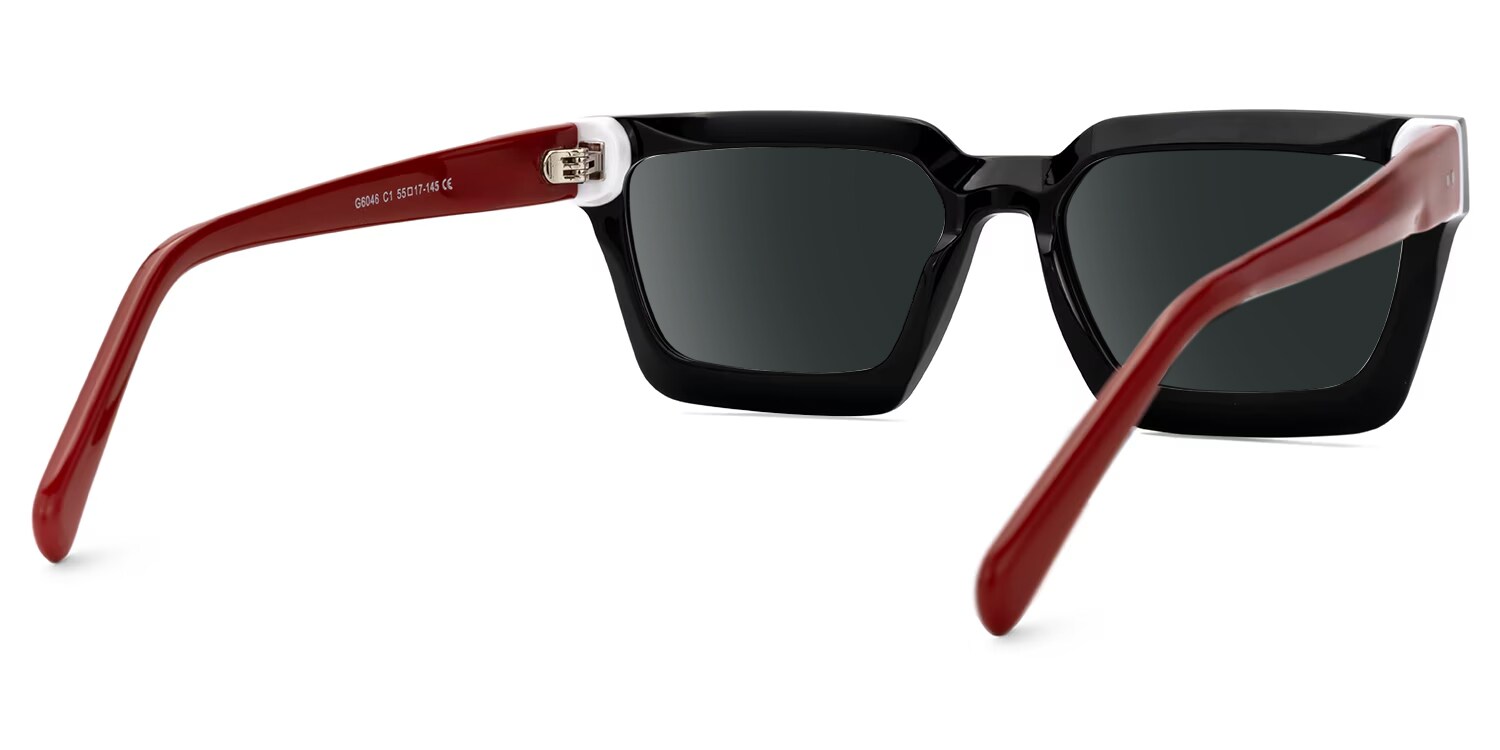 Black Frame Rectangle Sunglasses For Men3