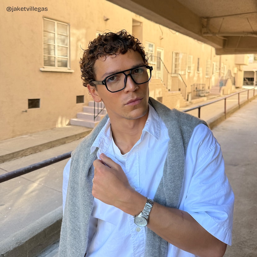 Colton Aviator Black Glasses