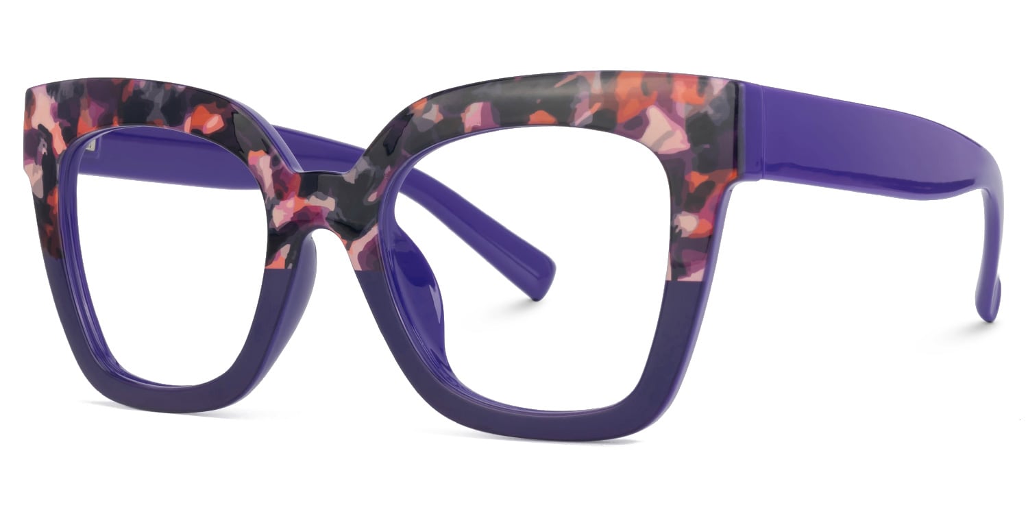 Purple Malcolm Eyeglasses with Square Frames Glasses1