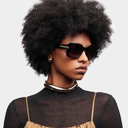 Neon Square Black Polarized Sunglasses1